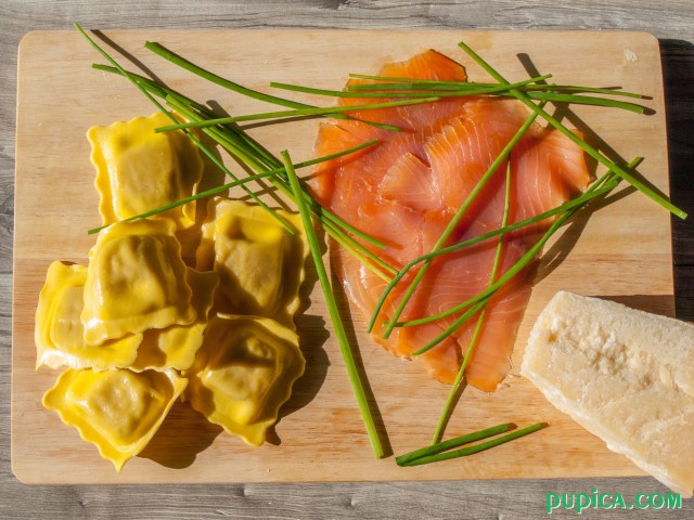 Ravioli with Salmon and Chives