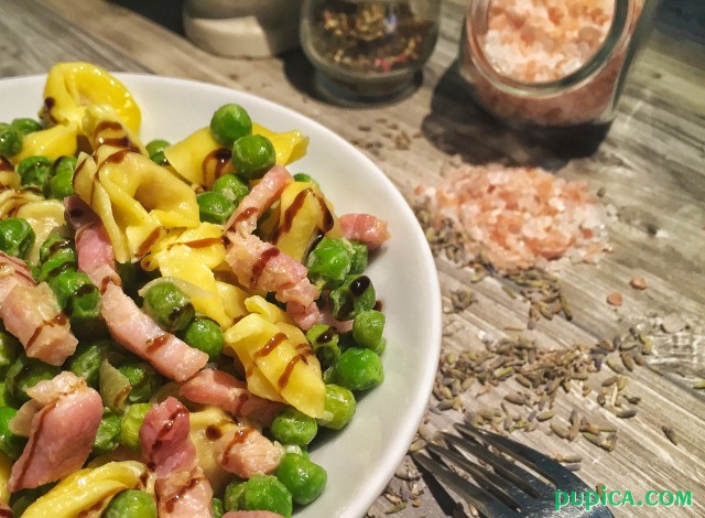Tortellini with Bacon and Peas